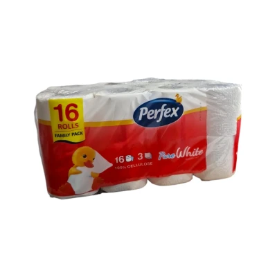 Перфекс Тоалетна Хартия 16ка*3пласта*6 WHITE