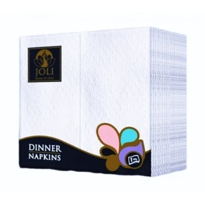 Салфетки JOLI 33x33 Dinner 1/8*18 ЦВЯТ БЯЛ