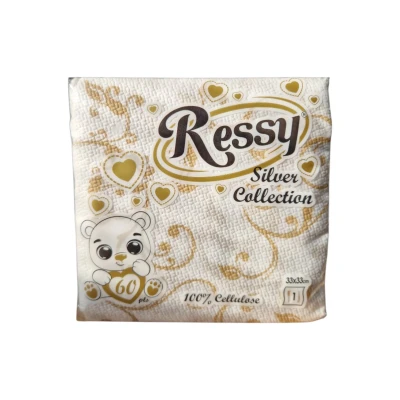 Салфетки RESSY 33х33*20бр Силвър